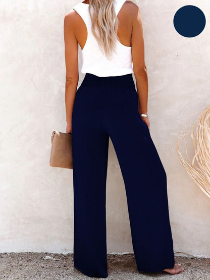 Sophia – Pantalon taille haute Coton & Lin