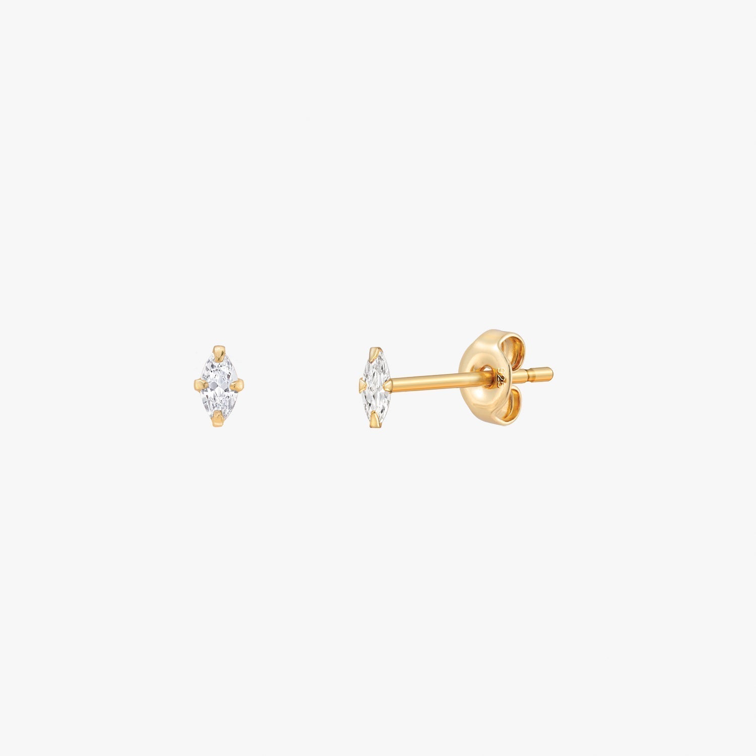 Sage - Boucles d'oreilles marquise minuscules