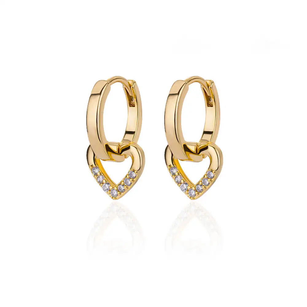 Ariane – Boucles d'oreilles en forme de cœur dans un cercle