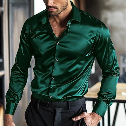 Elian – Chemise satinée brillante pour hommes