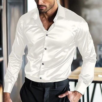 Elian – Chemise satinée brillante pour hommes