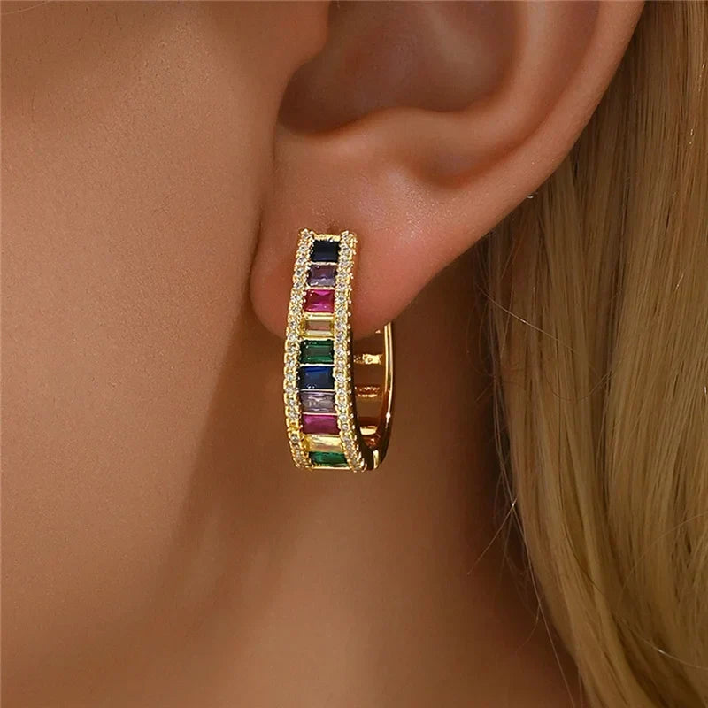 Aurelya – Boucles d'oreilles élégantes arc-en-ciel