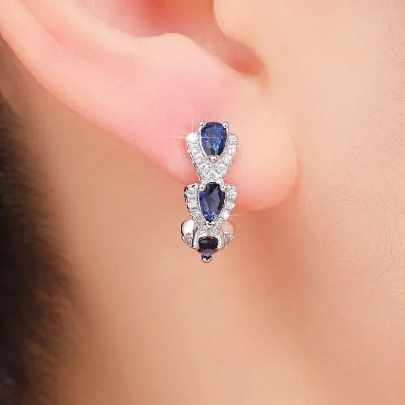 Ellie – Boucles d'oreilles en saphir bleu roi élégantes