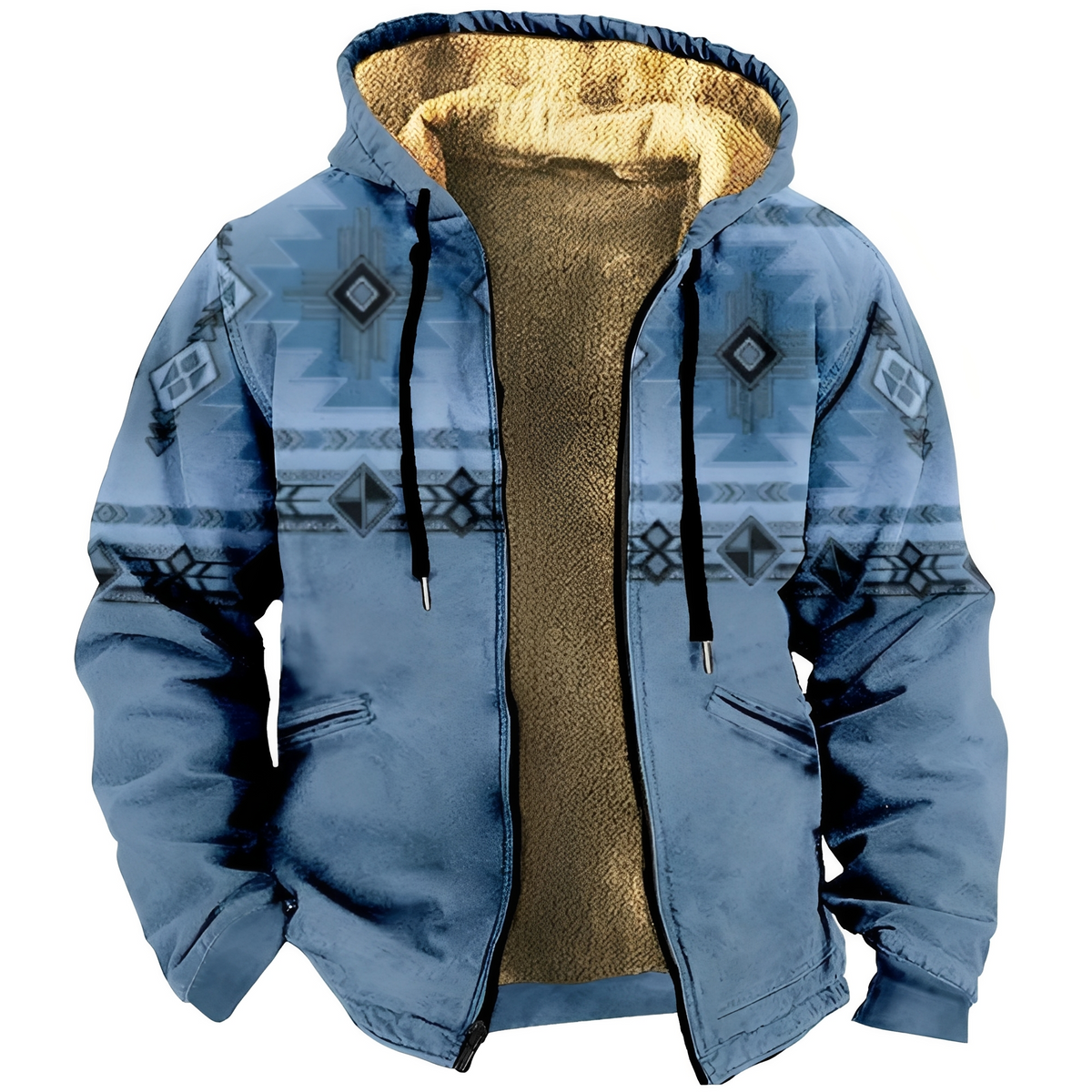 Edwin - Sweat à capuche stylé avec design ethnique pour hommes