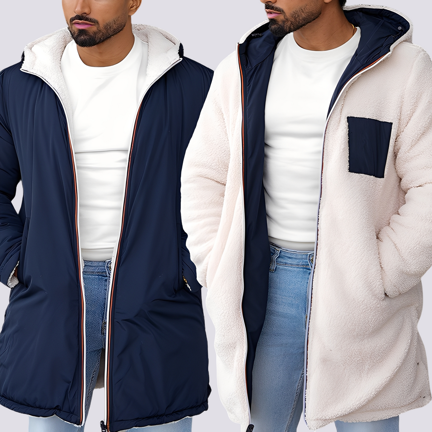 Hubert - Veste à capuche pour hommes réversible et moderne