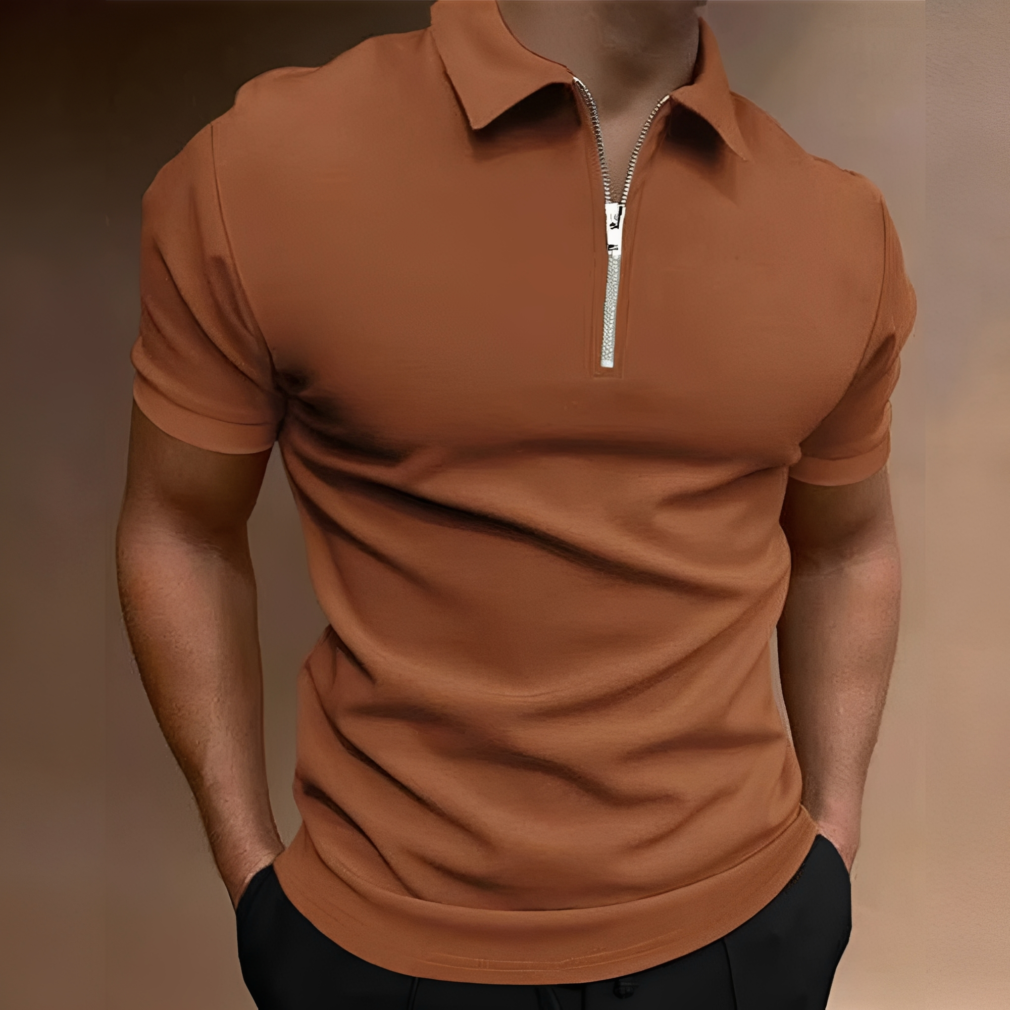 Carlos - Polo élégant avec fermeture éclair pour hommes