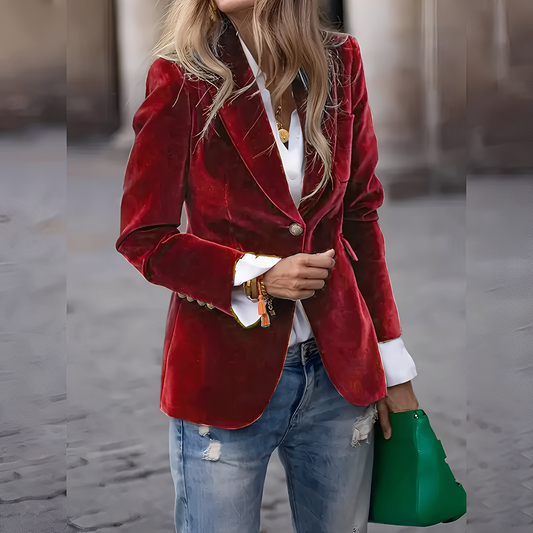 Alise - Blazer chic et ajusté en velours pour femmes