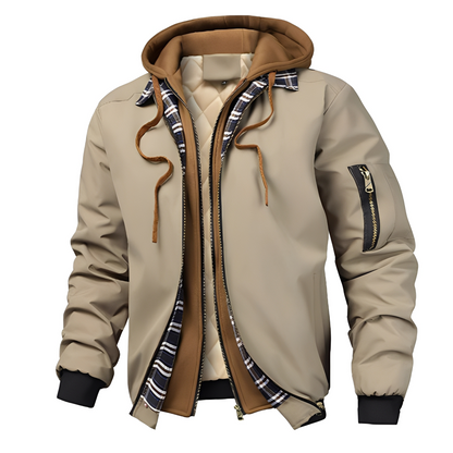 Cedric - Elegant bomber jacket with hood for men