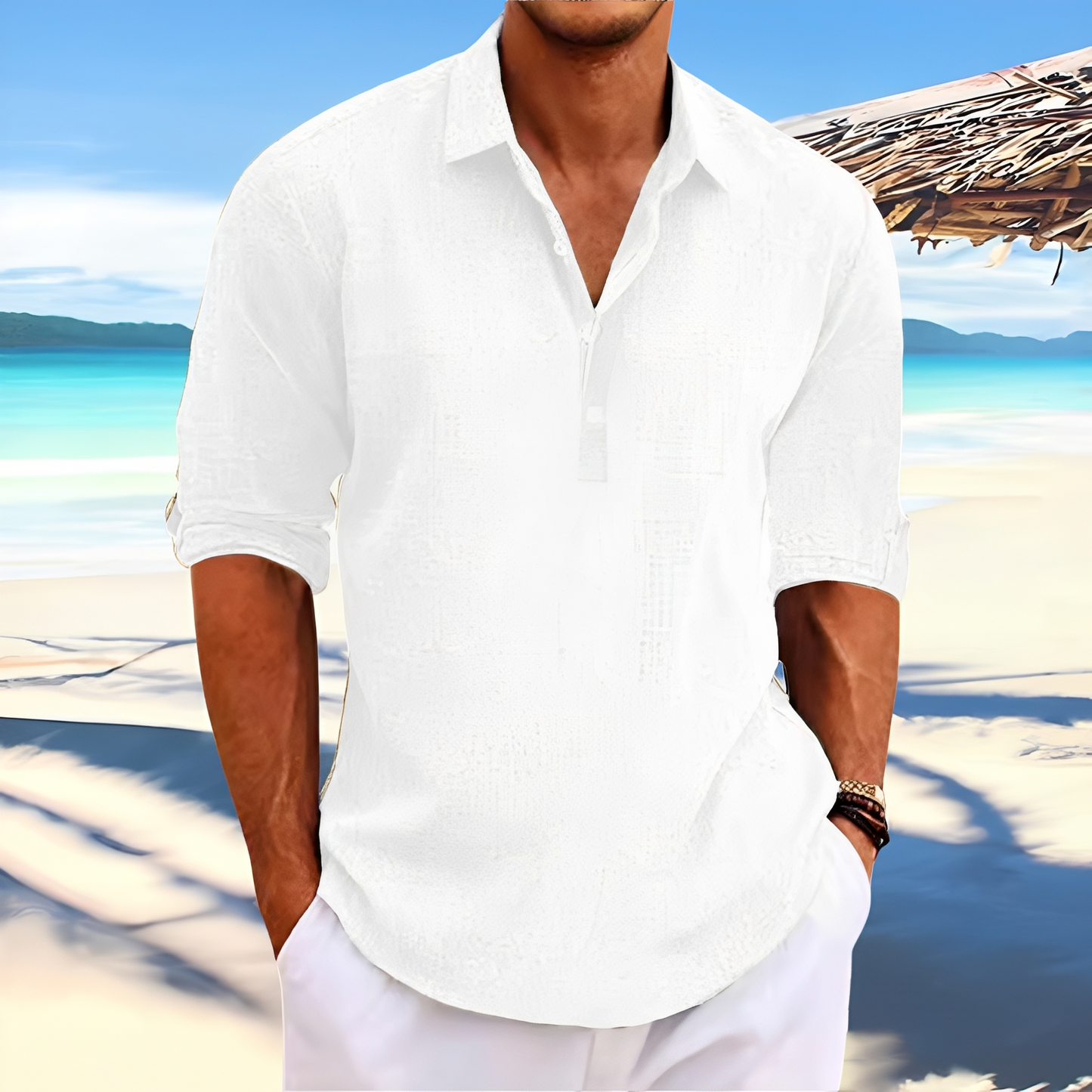 Charles - Casual shirt with button placket for men