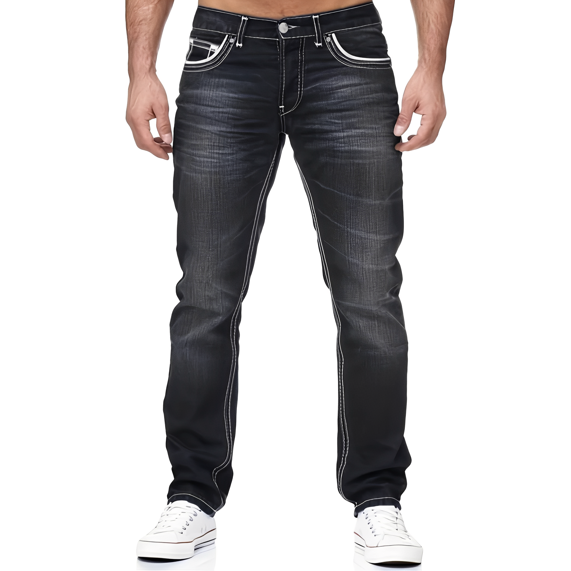 Andy - Jean élégant au look usé pour hommes