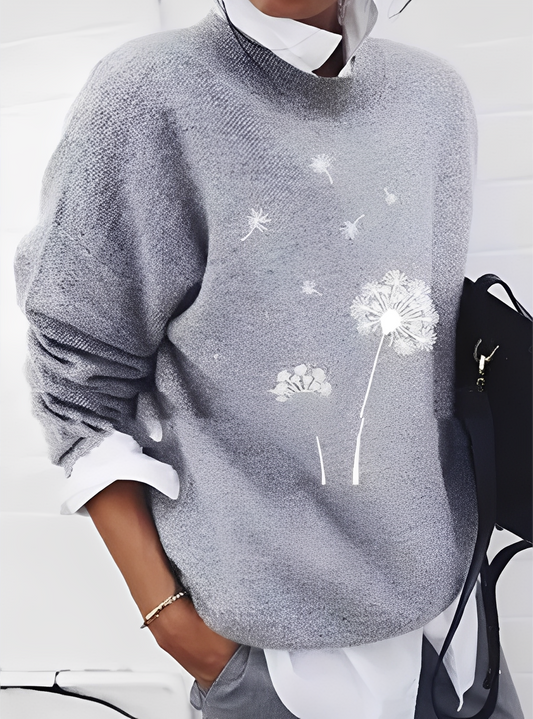 Milly - Fashionable sweater, loose fit with pattern for women