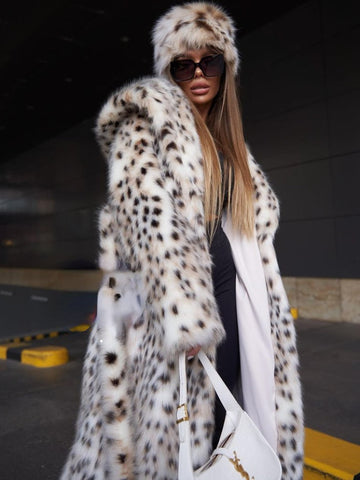 Natascha - Manteau au motif léopard des neiges