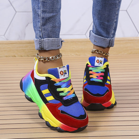 Jolie - Sneakers colorées avec grande semelle pour femmes