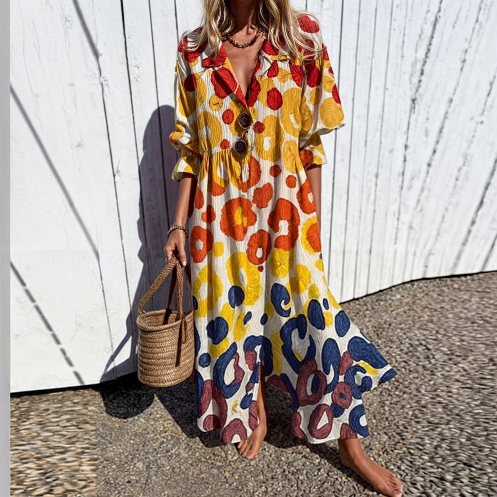 Noelia – Robe-chemise à imprimé floral éclatant