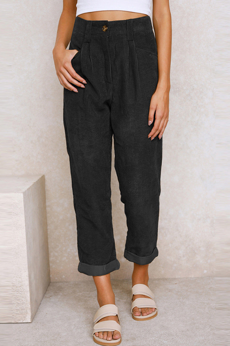 Jana - Pantalon stylé en velours côtelé