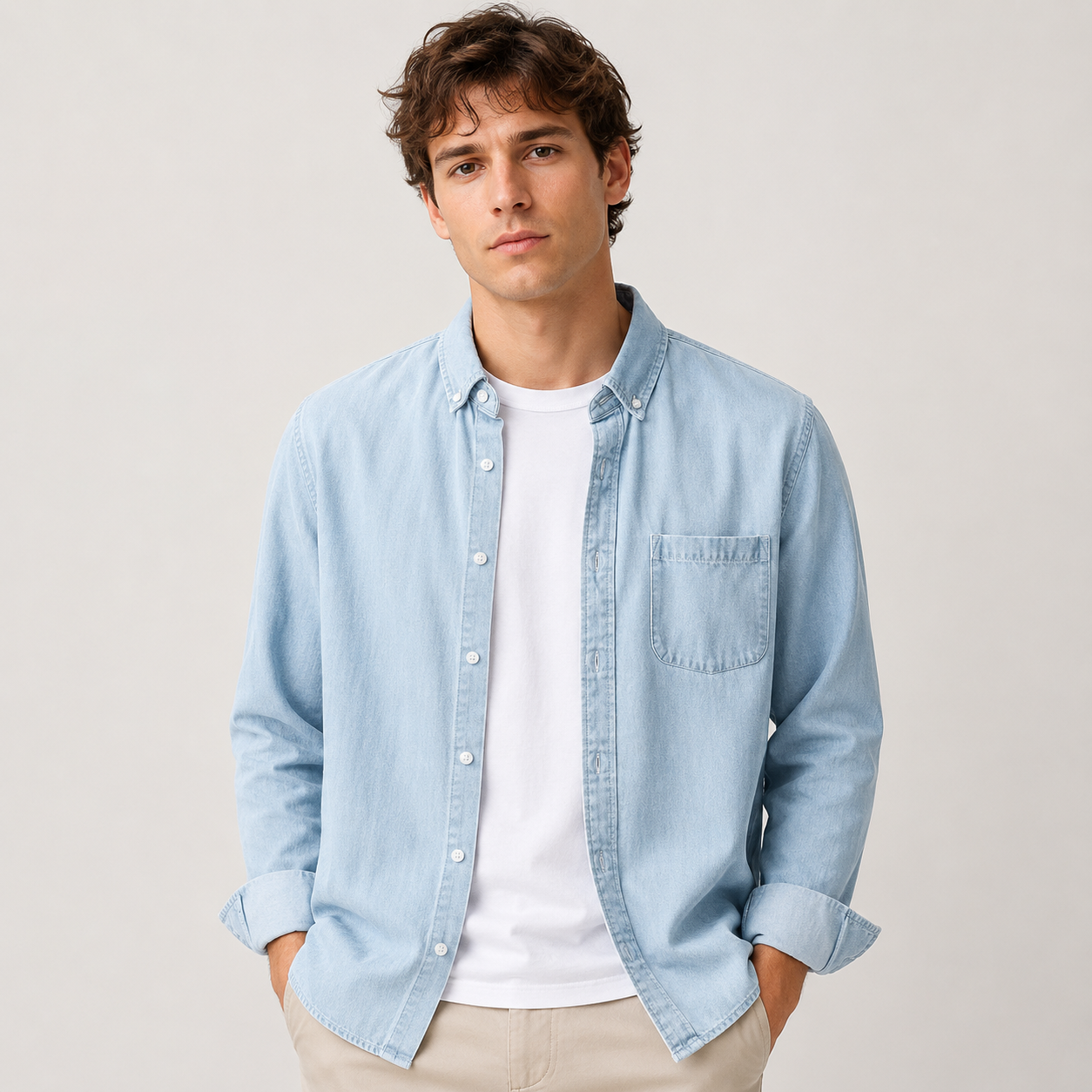 Andrew – Chemise confortable à manches longues pour homme