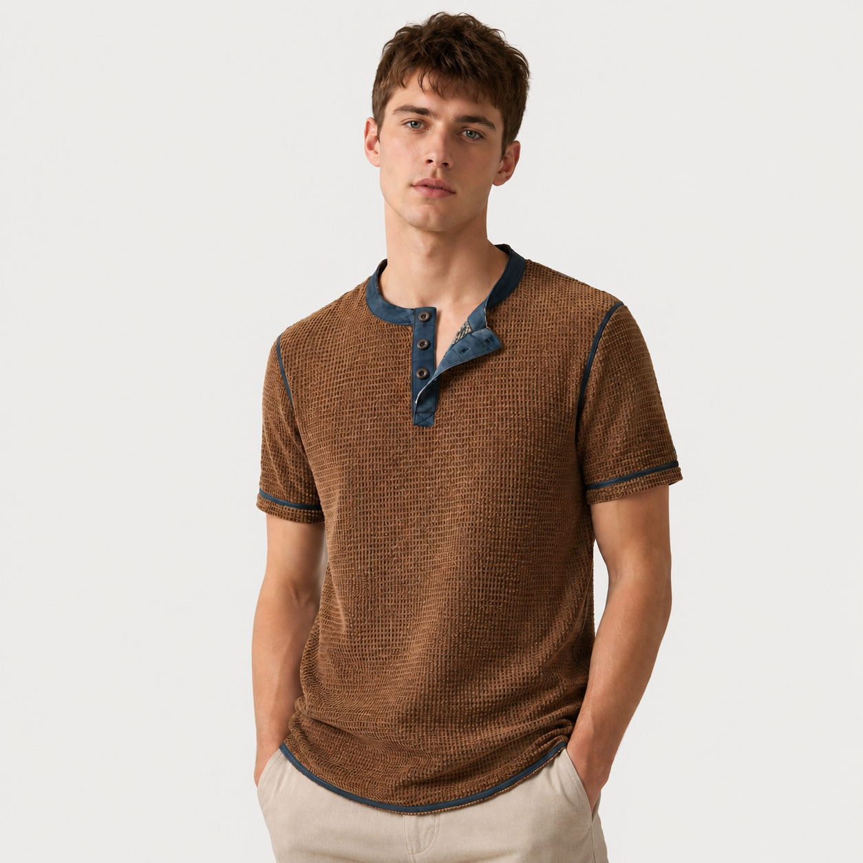 Franklin - Chemise décontractée à manches courtes pour hommes