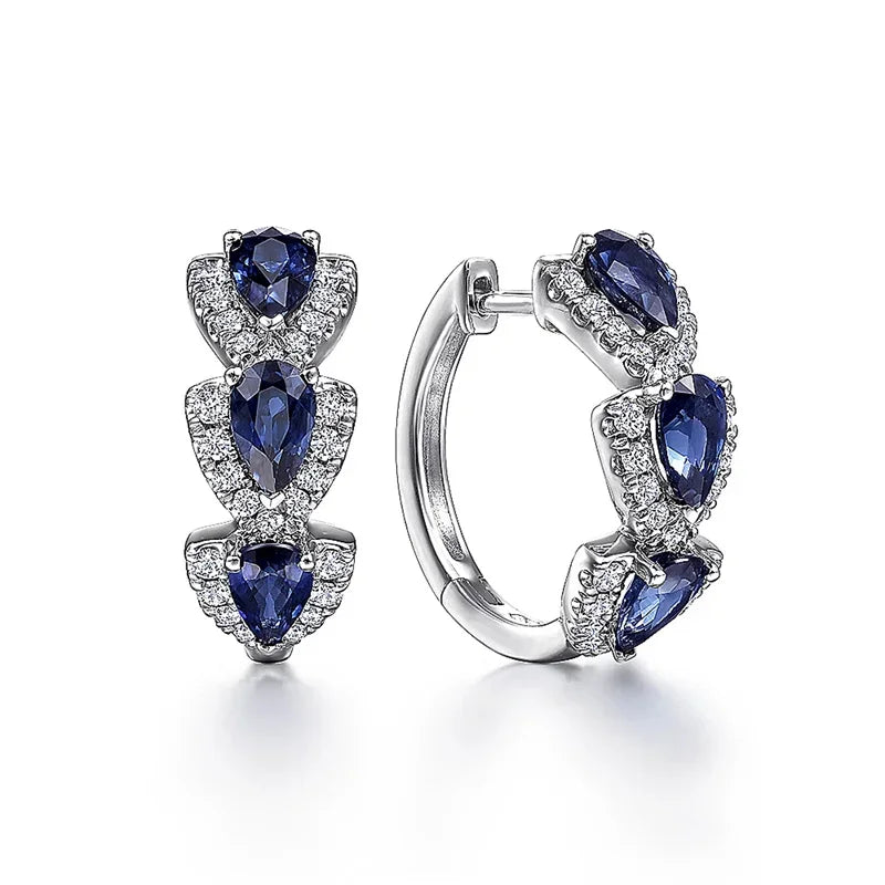 Ellie – Boucles d'oreilles en saphir bleu roi élégantes