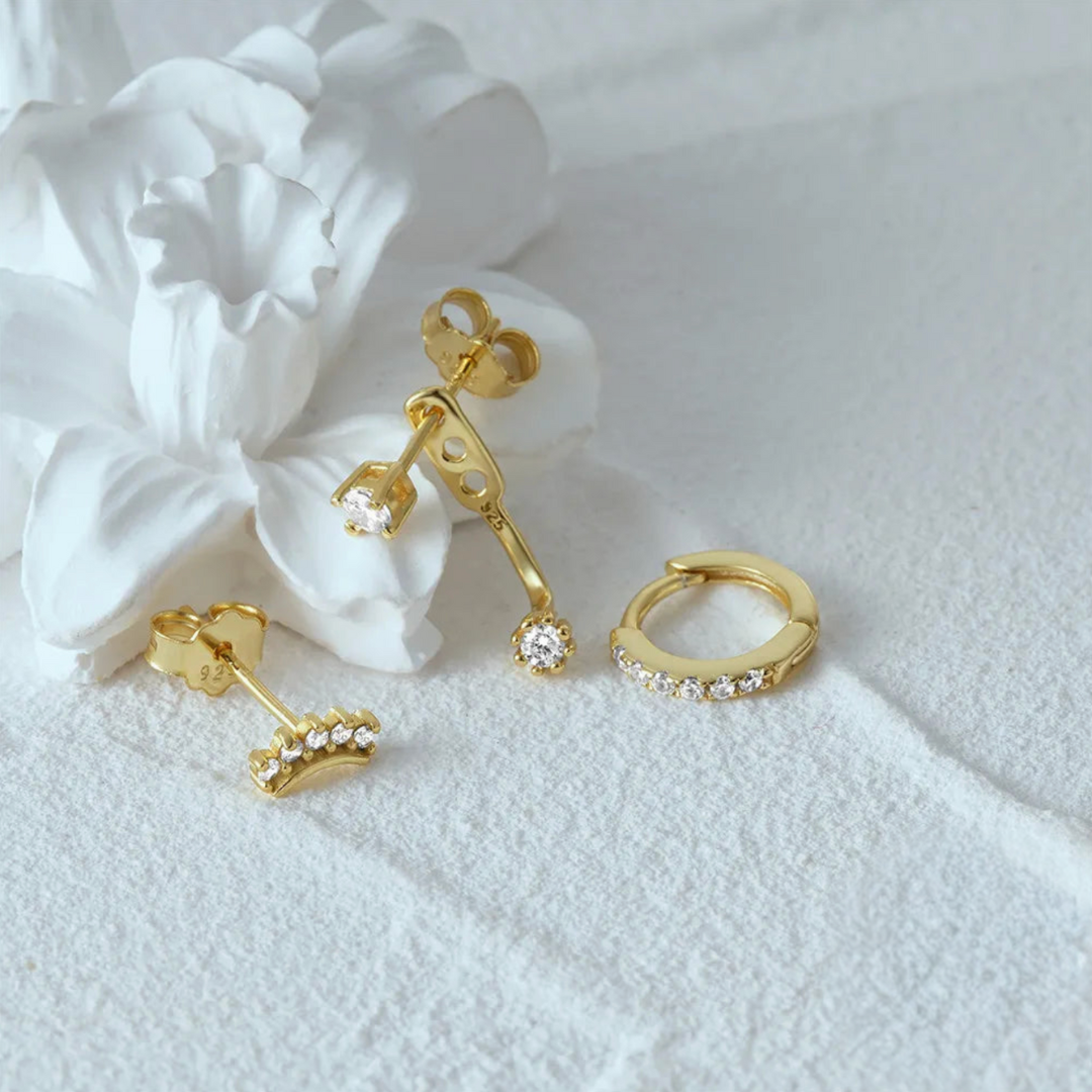 Elena – Ensemble de trois boucles d'oreilles