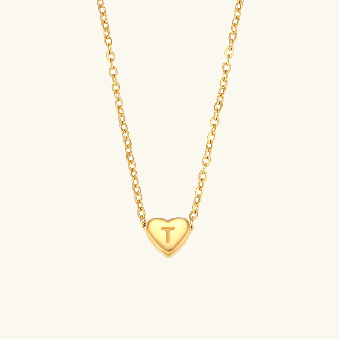 Cœur - Collier d'initiales en or