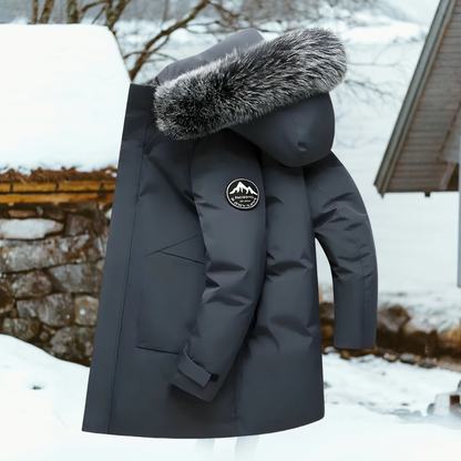 Aik - Veste d'hiver avec capuche et col en fausse fourrure