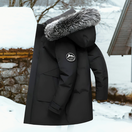 Aik - Veste d'hiver avec capuche et col en fausse fourrure