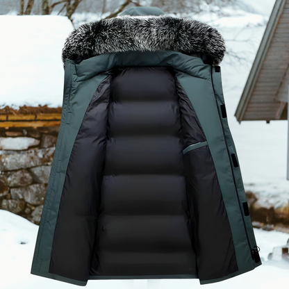 Aik - Veste d'hiver avec capuche et col en fausse fourrure