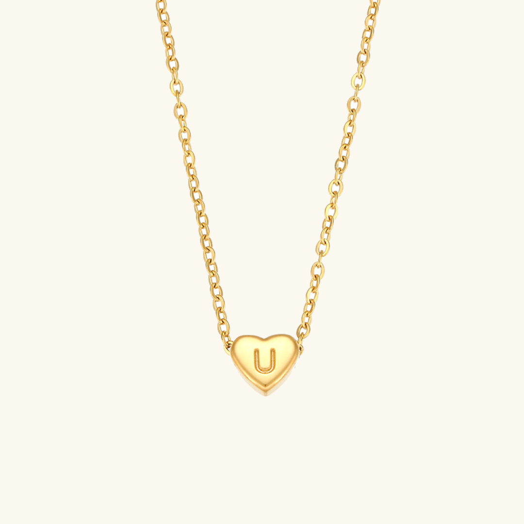 Cœur - Collier d'initiales en or