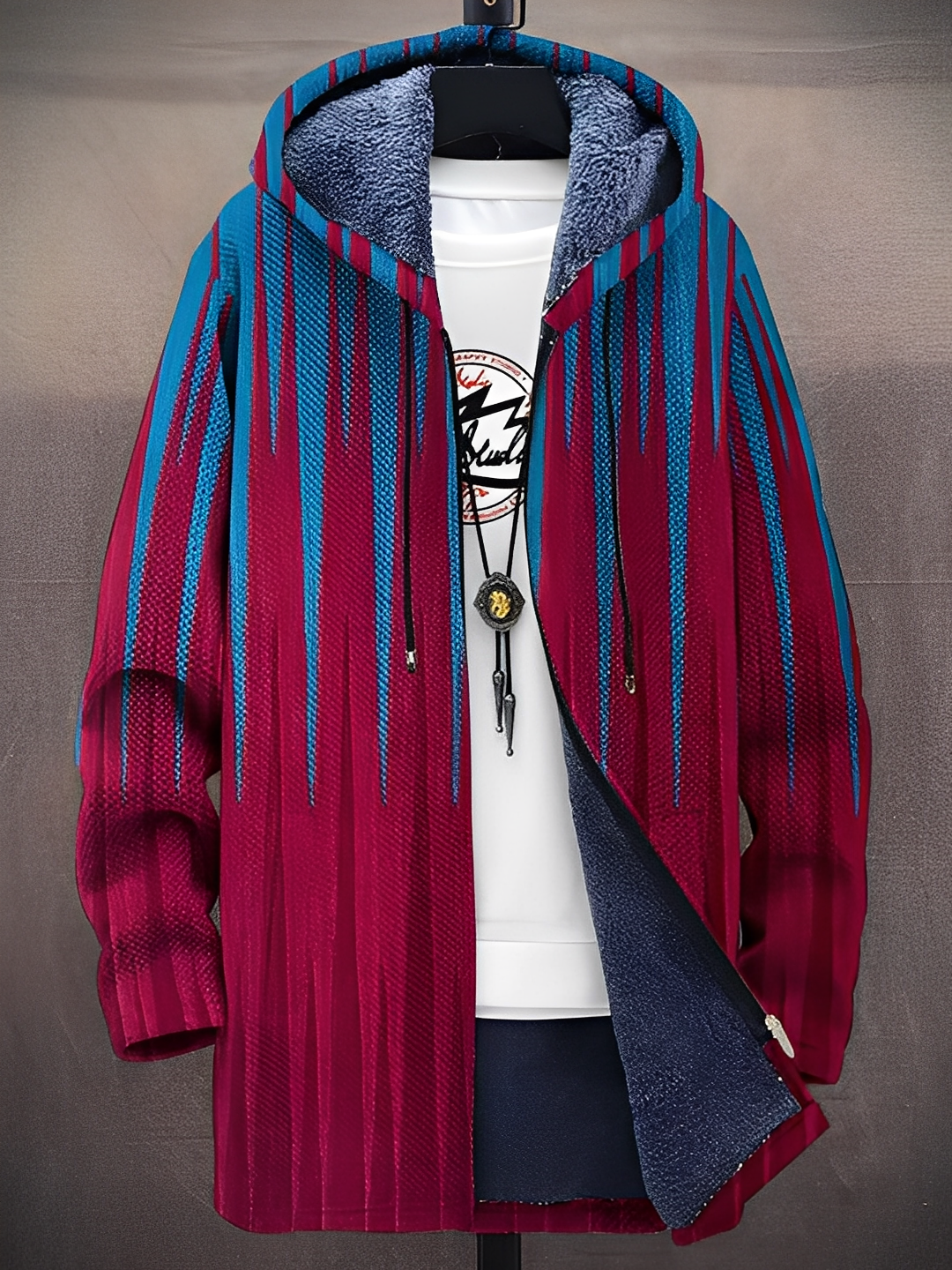 Trenton - Manteau élégant à capuche avec imprimé pour hommes