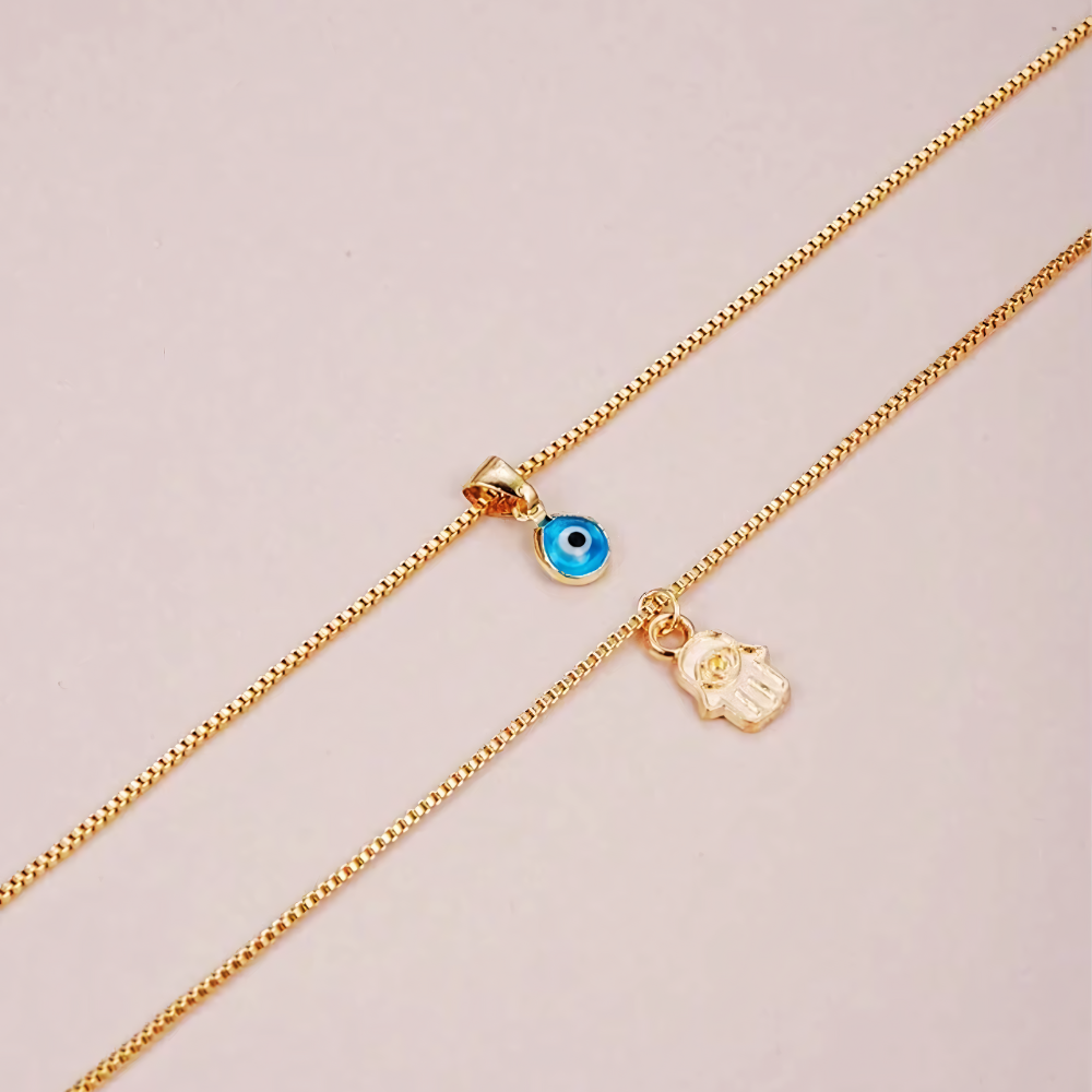 Sahar – Collier à deux rangées de mal d'œil