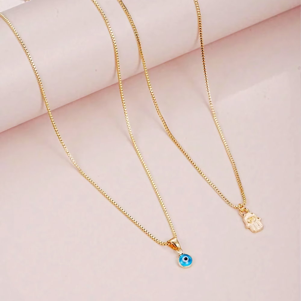 Sahar – Collier à deux rangées de mal d'œil