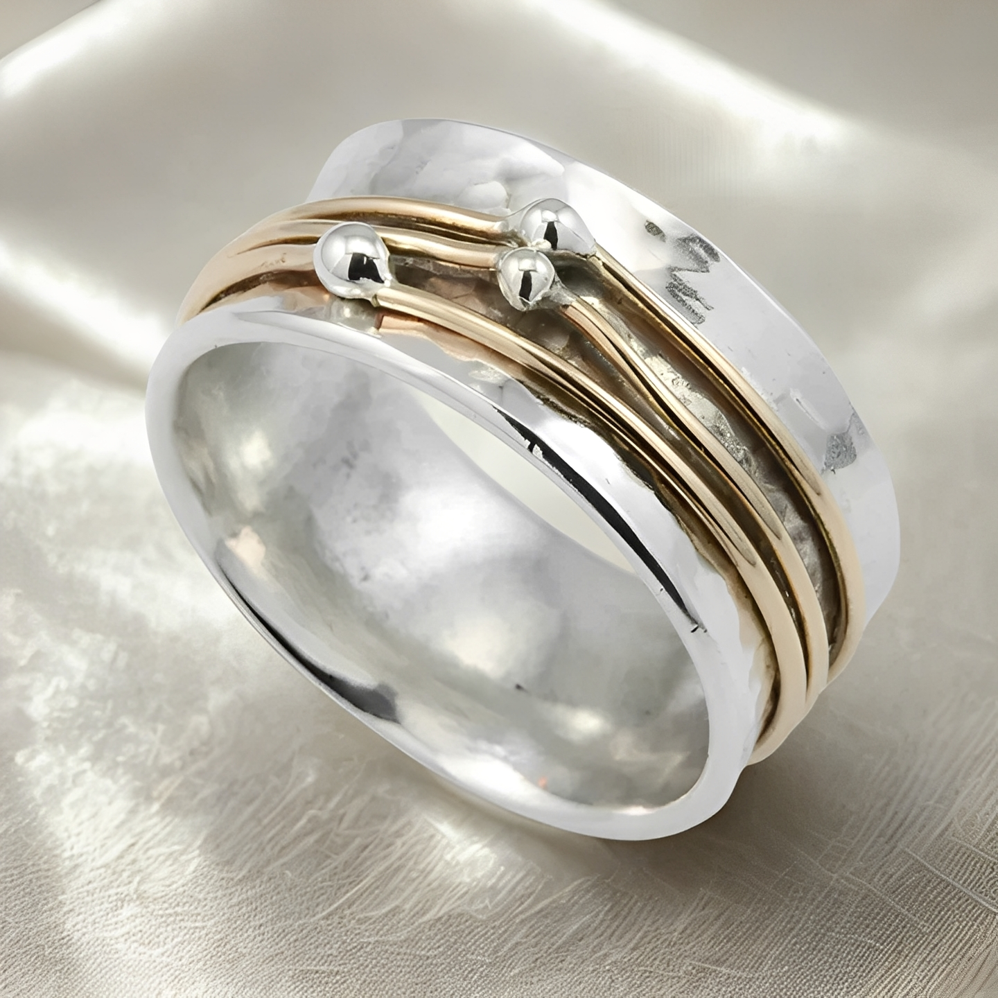 Alix – Bague en argent et or de style rétro
