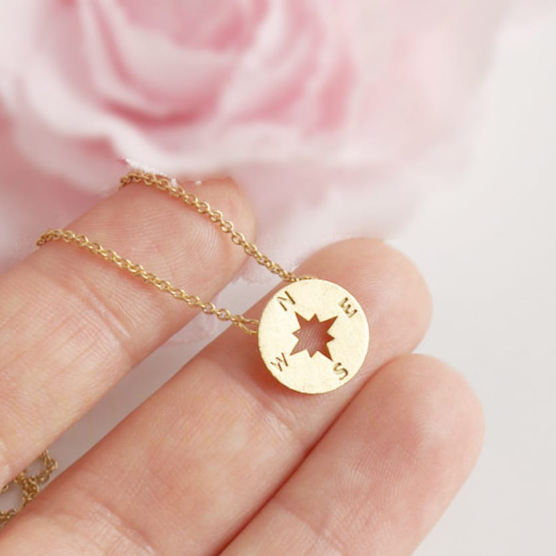 Runder Kompass - Collier de charme