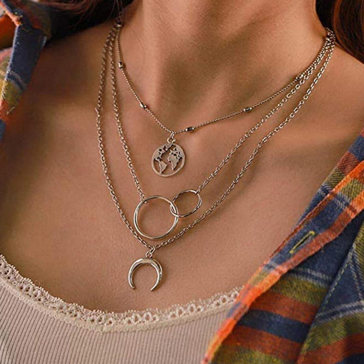 Collier Terre - Ensemble de couches bohémien