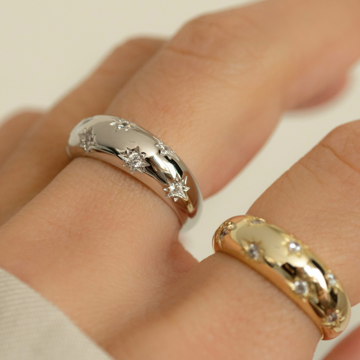 Bague Étoile - Bague Sceau Dôme