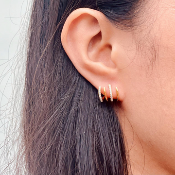 Boucles d'oreilles Huggie à quatre pointes