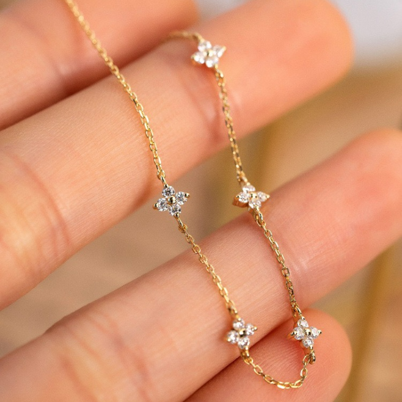 Bracelet de Fleurs de Zircon - Bracelet Minimaliste