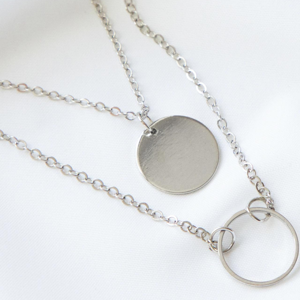Pendentif Rond - Collier Multicouche