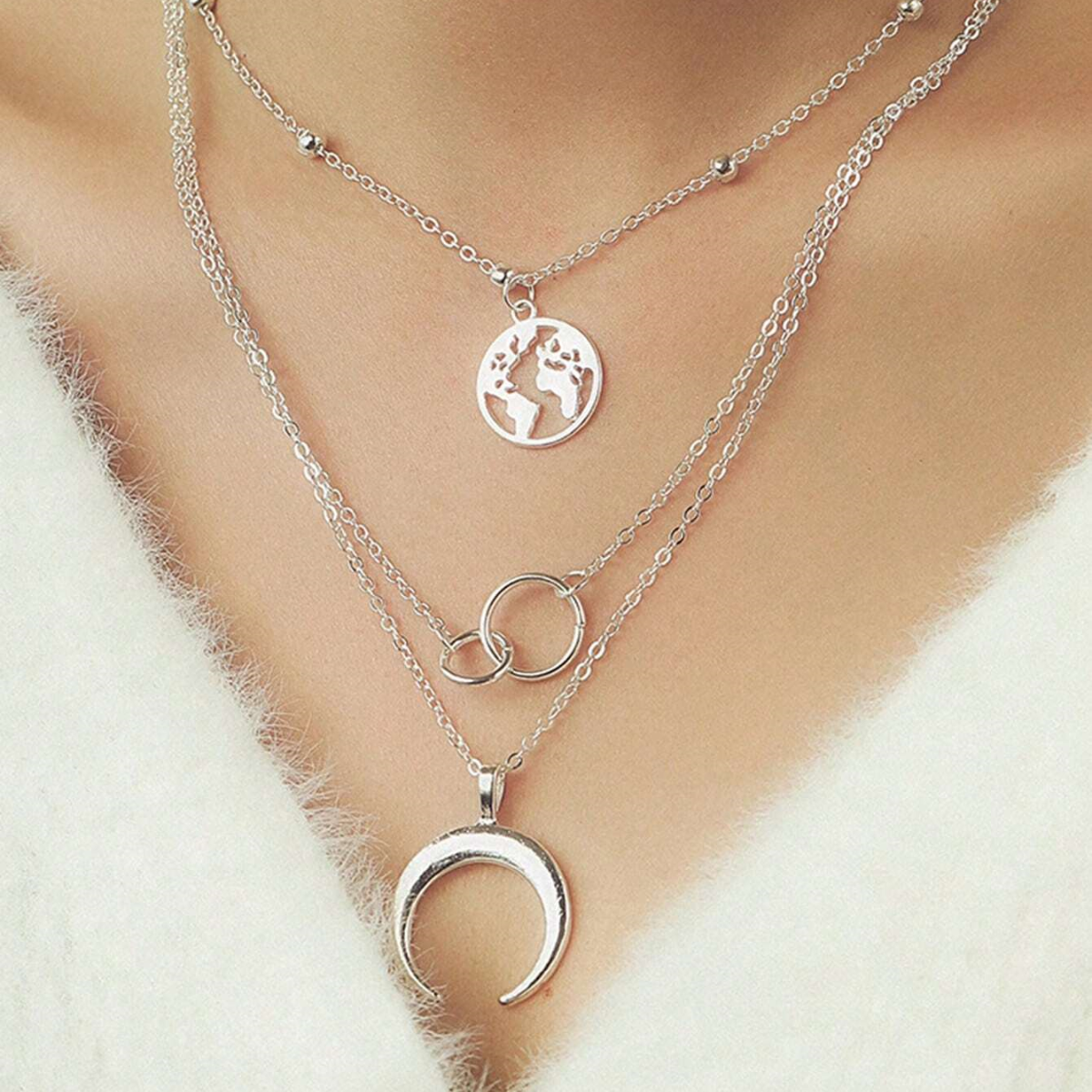 Collier Terre - Ensemble de couches bohémien