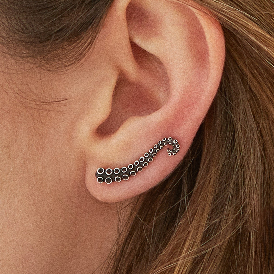 Climber d'oreille pieuvre - Boucles d'oreilles tentacule