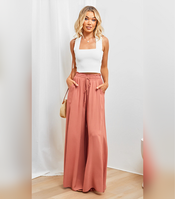 Jamie - Pantalon décontracté à jambes larges et taille haute