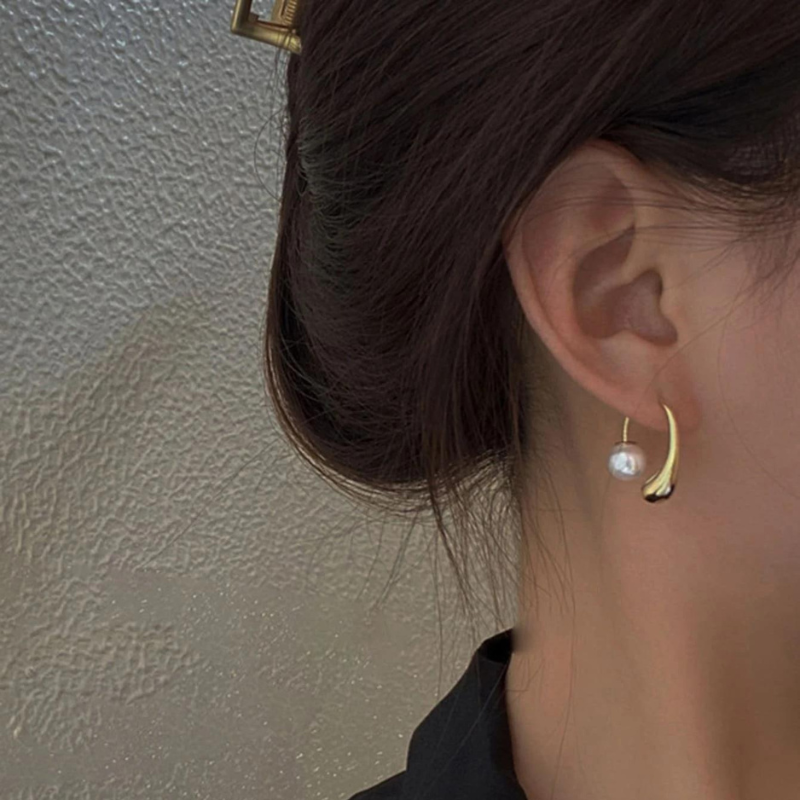 Boucle d'oreille goutte d'eau de perles - Boucle d'oreille goutte d'eau avec fermeture de perles