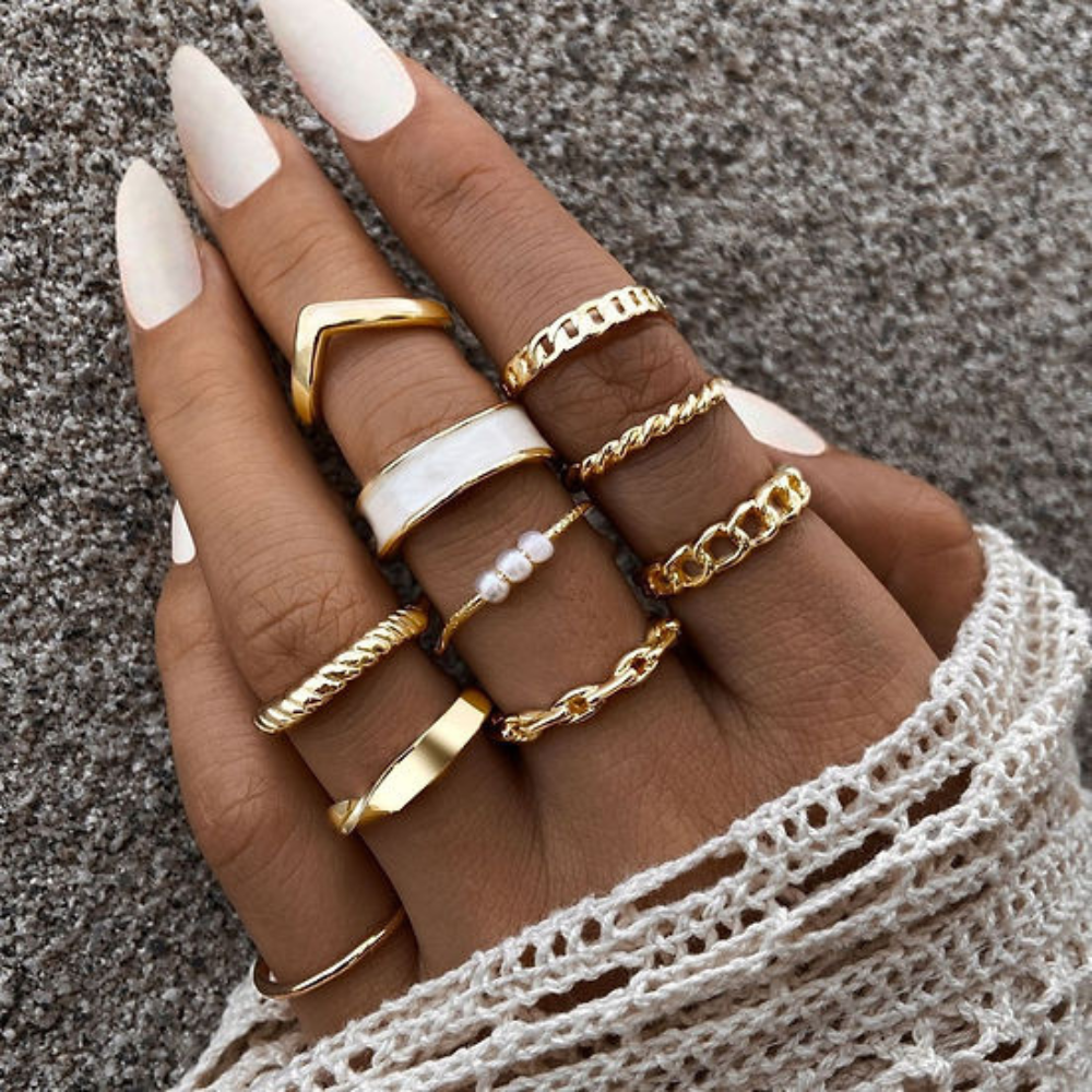 10Pièces Bagues de Mode - Bagues à Mélanger et Assortir