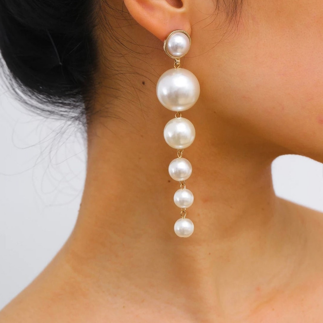Boucles d'oreilles Perles Cascade - Boucles d'oreilles longues en perles