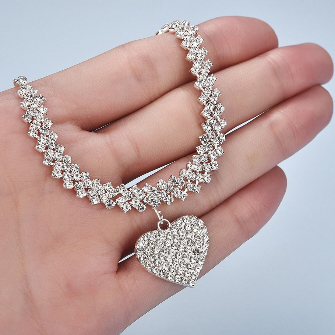 Collier de tennis double avec détails brillants