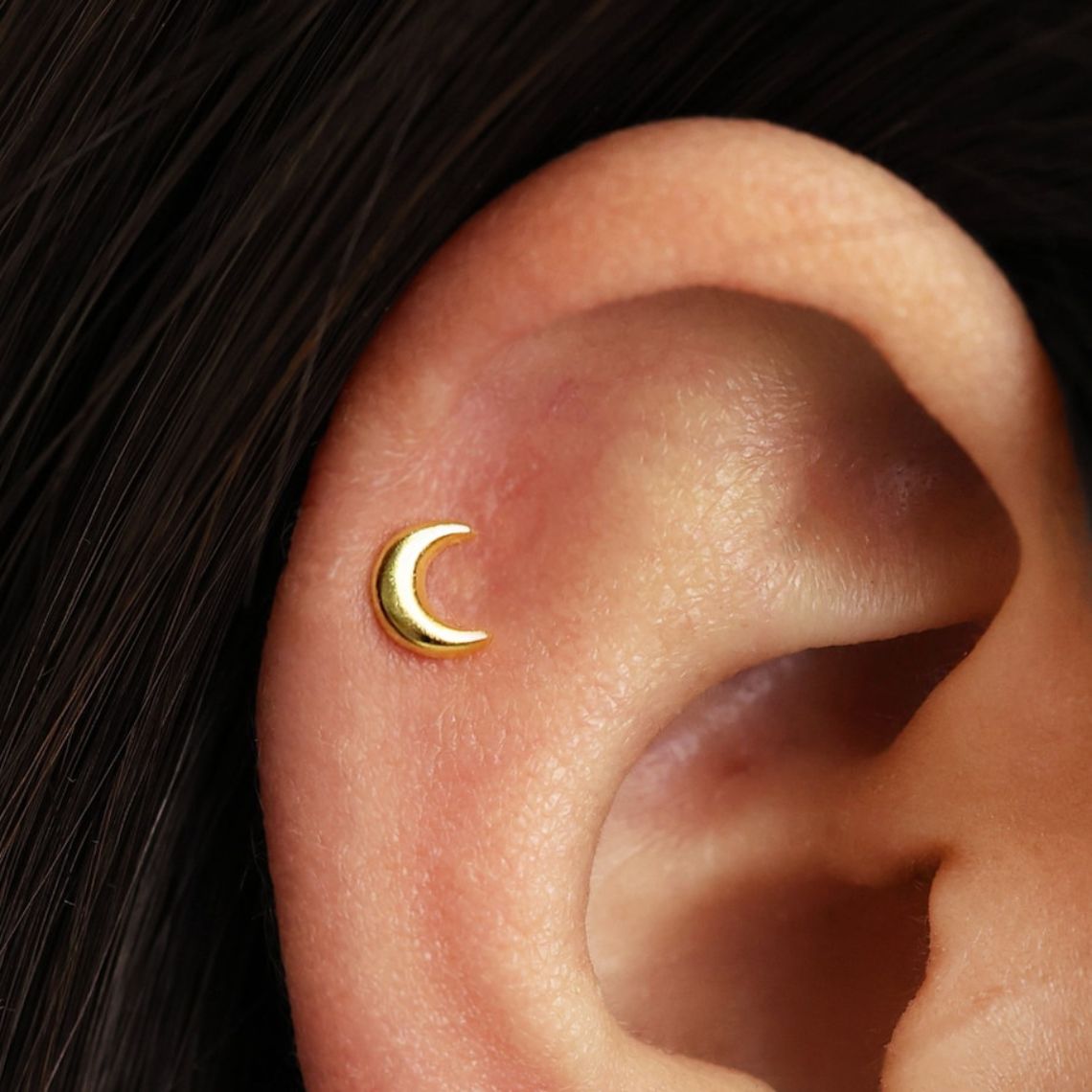 Boucles d'oreilles lune - Boucles d'oreilles lune minuscules