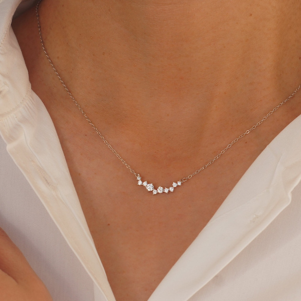Collier sourire de diamant - Collier délicat de diamants