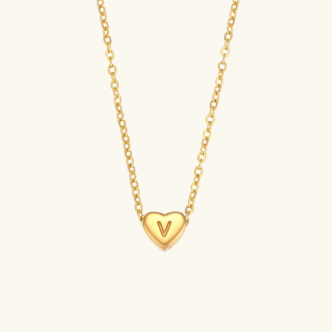 Cœur - Collier d'initiales en or