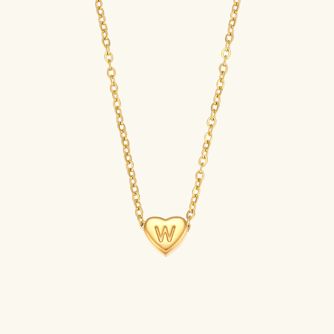 Cœur - Collier d'initiales en or