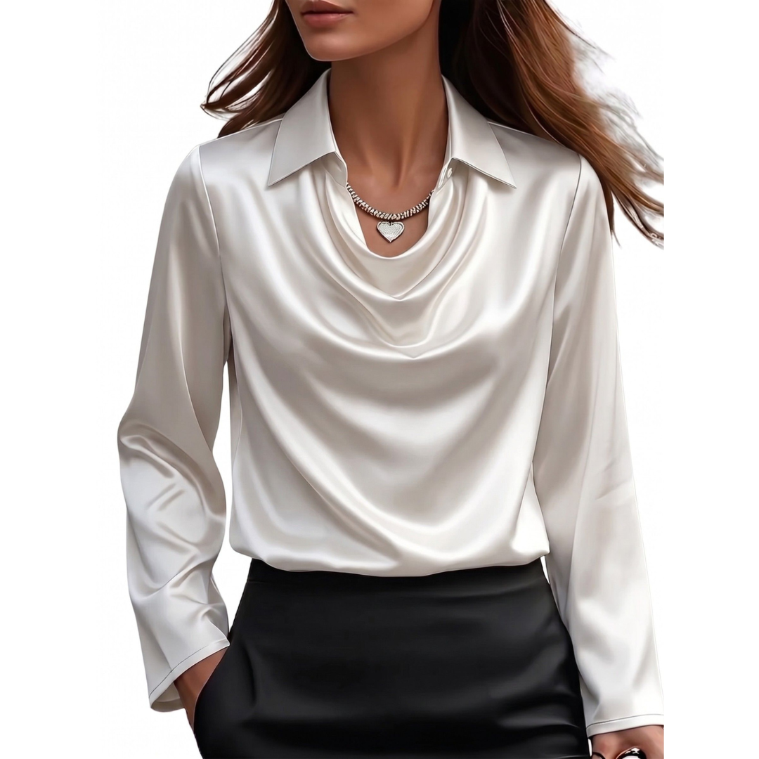 Dionne - Élégante chemise satinée à manches longues pour femmes